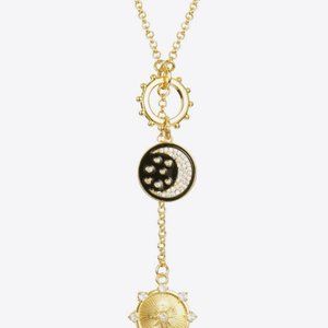 Zircon Sun and Moon Pendant Necklace For Women